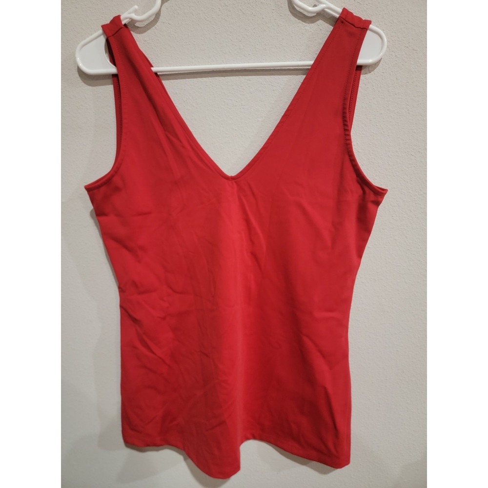 Torrid Womens Tank Top Stretch Size‎ 0 L 12 Sleeveless V-Neck & Back Red Stretch